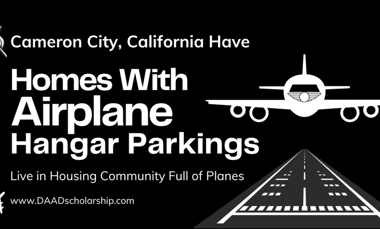 Get a House in USA With Airplane hangar Parking Space With Common Runway