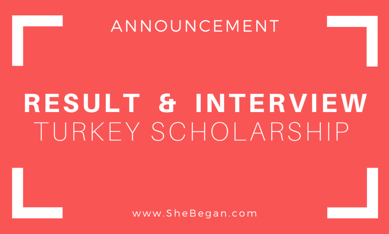 Result Announcement+interview Call letter Turkiye Burslari Scholarship - Turkey Government Scholarship