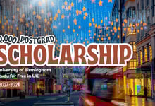 £10,000 Europe Postgrad Chancellor Scholarships 2026 Open at Birmingham University