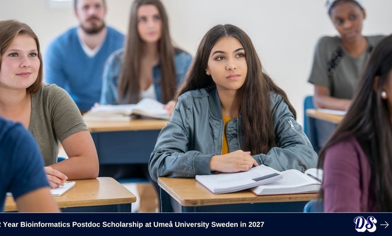 2 Year Bioinformatics Postdoc Scholarship at Umeå University Sweden in 2027