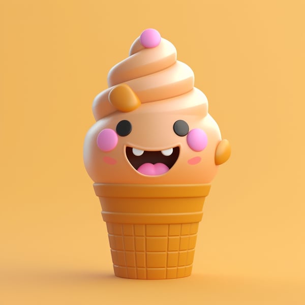 Happy Ice Cream Cone Logo