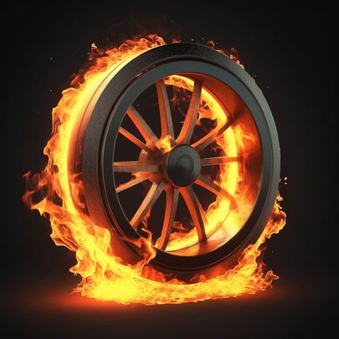 Realistic Burning Tire Logo
