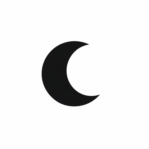 Simple Black-And-White Moon Logo