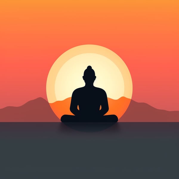 Sunset Meditating Logo