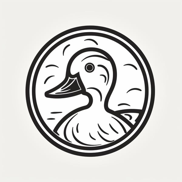 Simple Circle Duck Logo