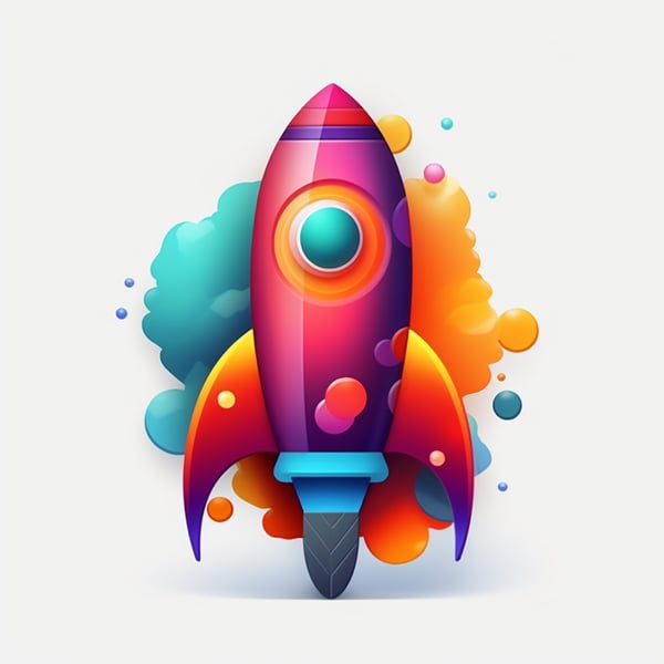 Colorful Toy Rocket Logo