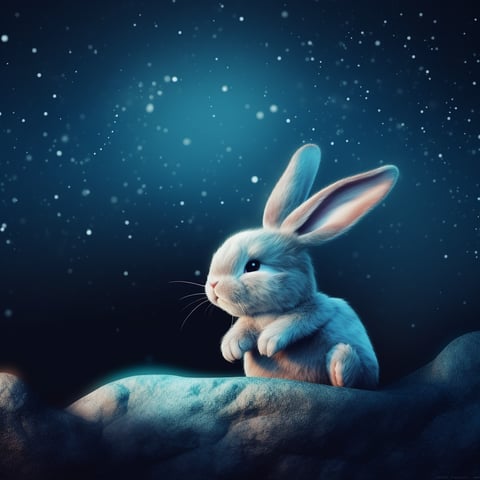 Cute Bunny Nighttime Logo