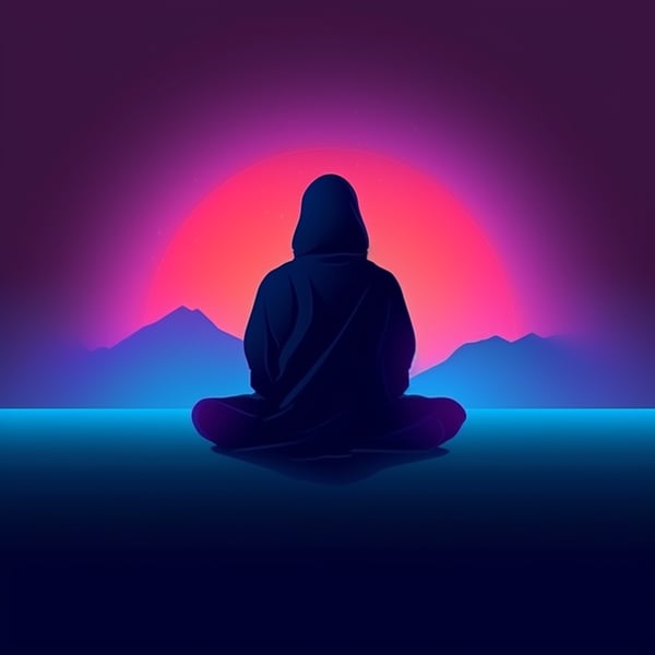 Silhouette Meditating Logo