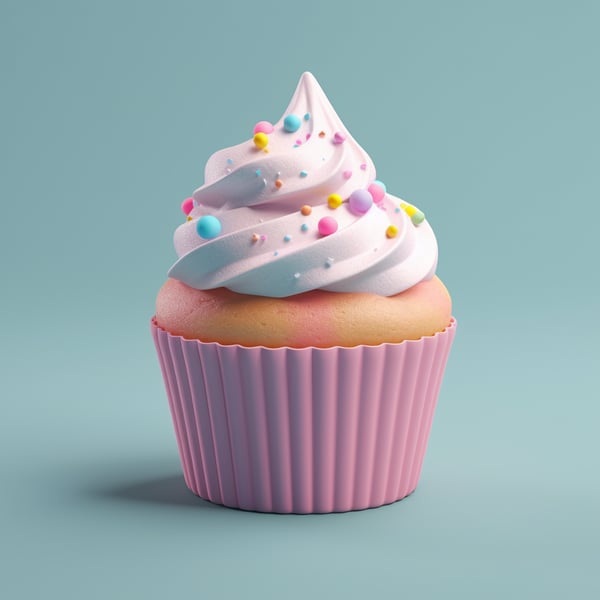 3D Cupcake Logo