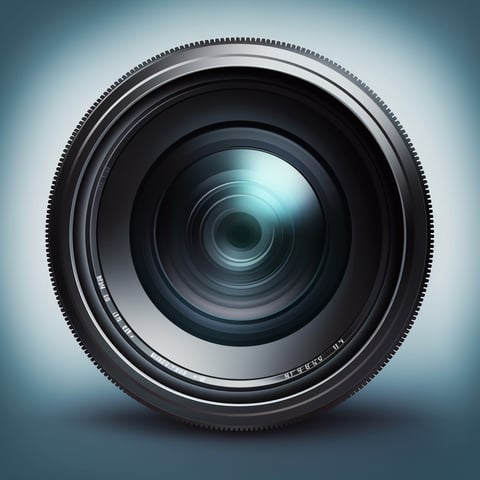 Realistic Camera Lens Photo Logo