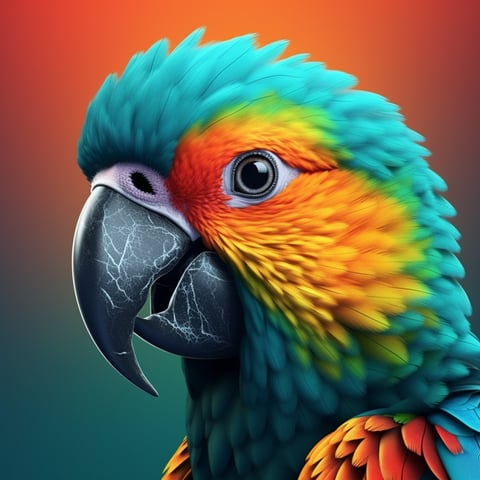 Realistic Colorful Parrot Logo