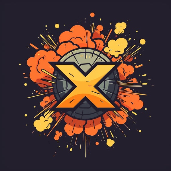 Comic Style Logo of the Letter X