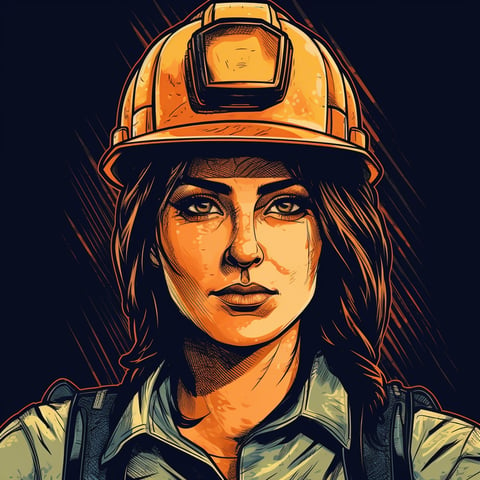 Woman Construction Worker Logo