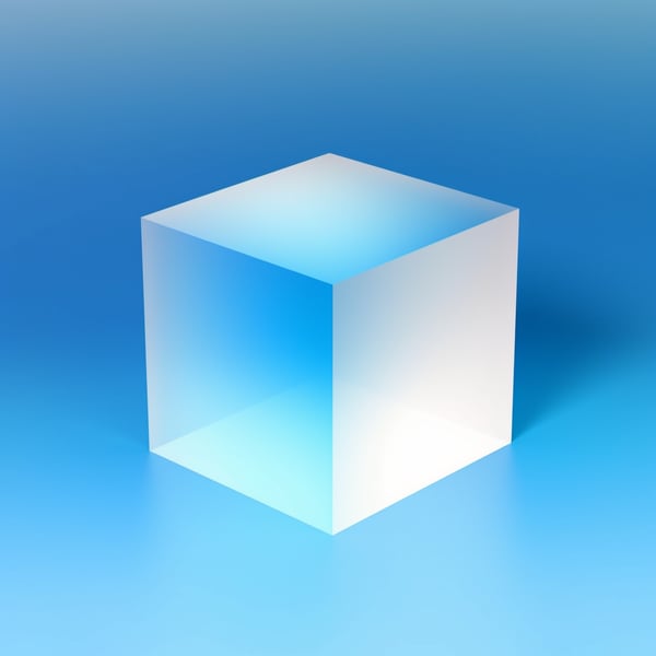 Blue Translucent Cube Logo