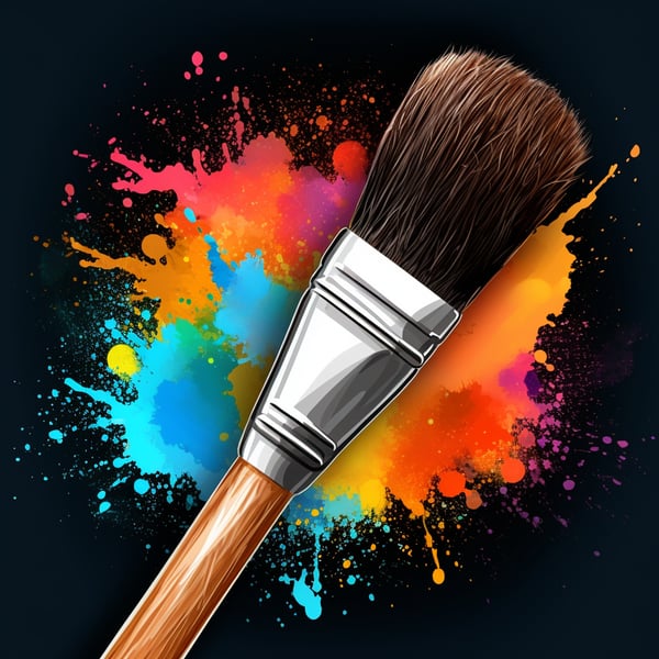 Art Paint Brush Logo Crunchy Logo