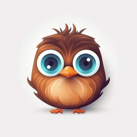 Cute Brown Bird Logo