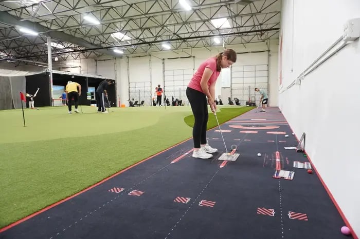 Practicing putting