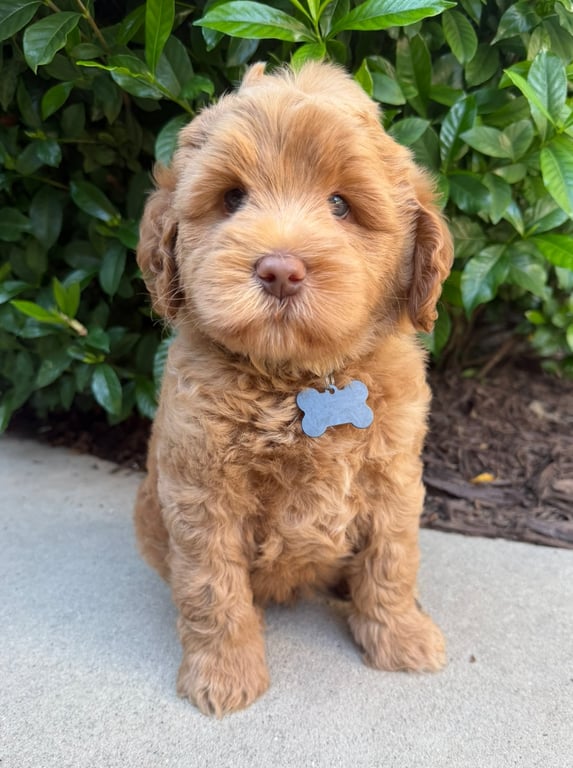 Black Collar, an Australian Labradoodle from Tarheel Labradoodles based in Troutman, North Carolina, an Australian Labradoodle silver paw, ALAA certified breeder.