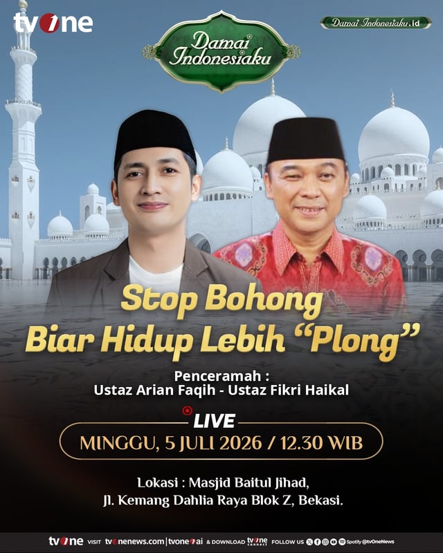 Saksikan Live Damai Indonesiaku | Stop Bohong Biar Hidup Lebih "Plong" | tvOne