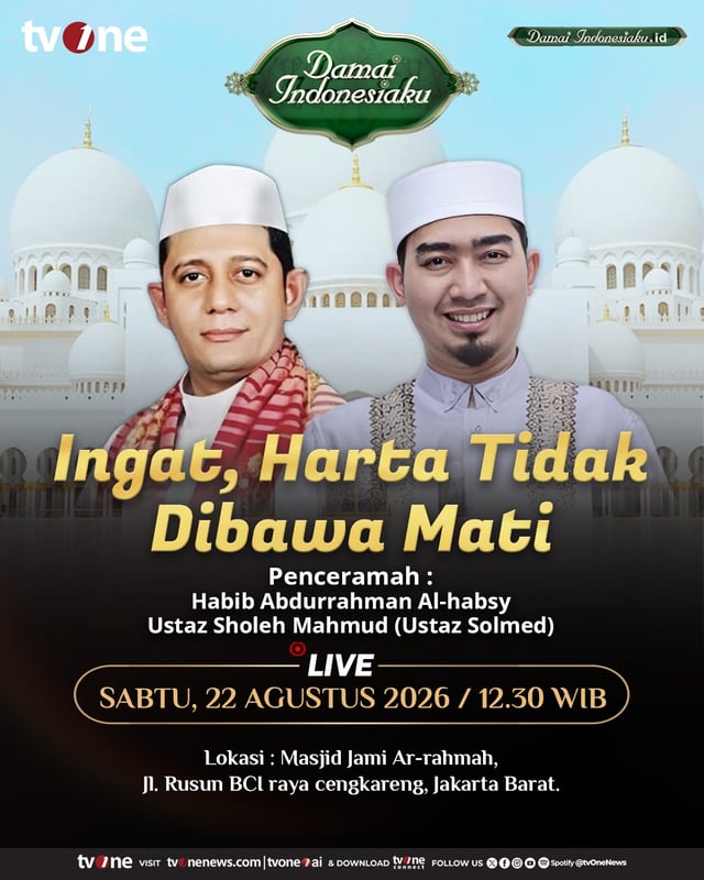 Saksikan Live Damai Indonesiaku | Ingat, Harta Tidak Dibawa Mati | tvOne