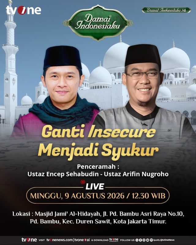 Saksikan Live Damai Indonesiaku | Ganti Insecure Menjadi Syukur | tvOne