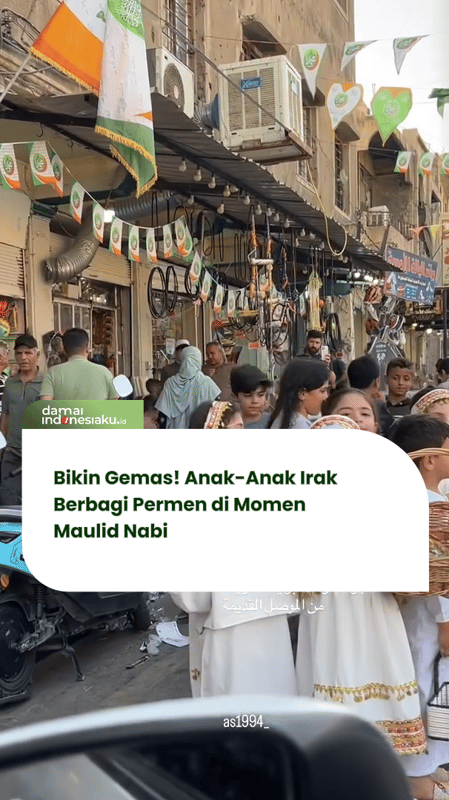 Bikin Gemas! Anak-Anak Irak Berbagi Permen di Momen Maulid Nabi