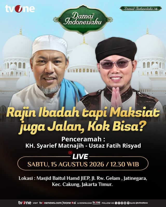 Saksikan Live Damai Indonesiaku | Rajin Ibadah Tapi Maksiat Jalan, Kok Bisa? | tvOne