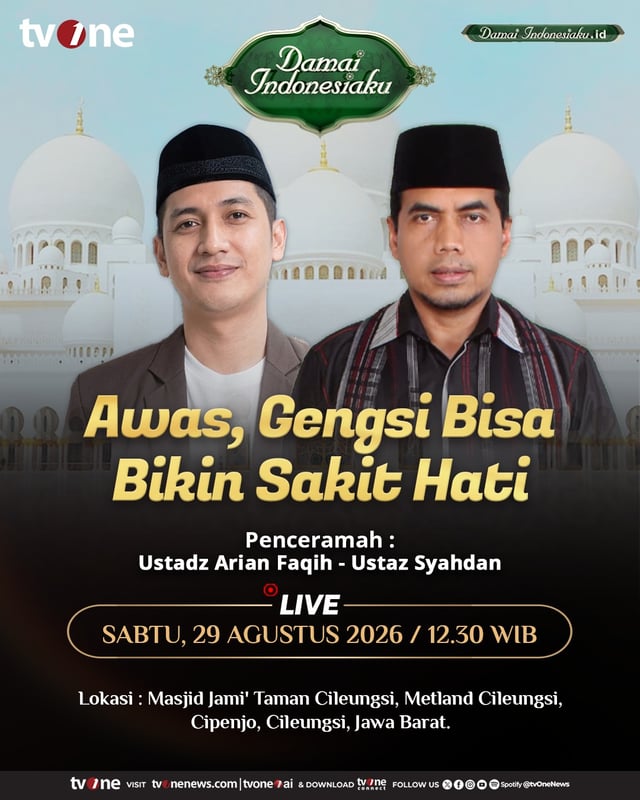 Saksikan Live Damai Indonesiaku | Awas, Gengsi Bisa Bikin Sakit Hati | tvOne