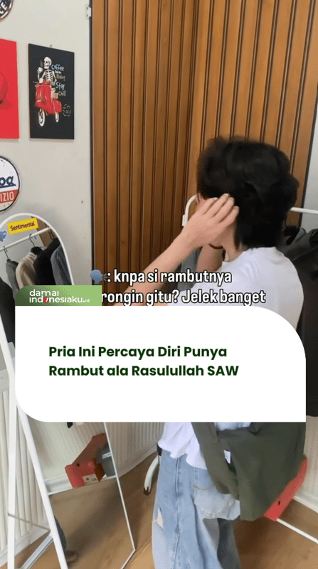 Pria Ini Percaya Diri Punya Rambut ala Rasulullah SAW