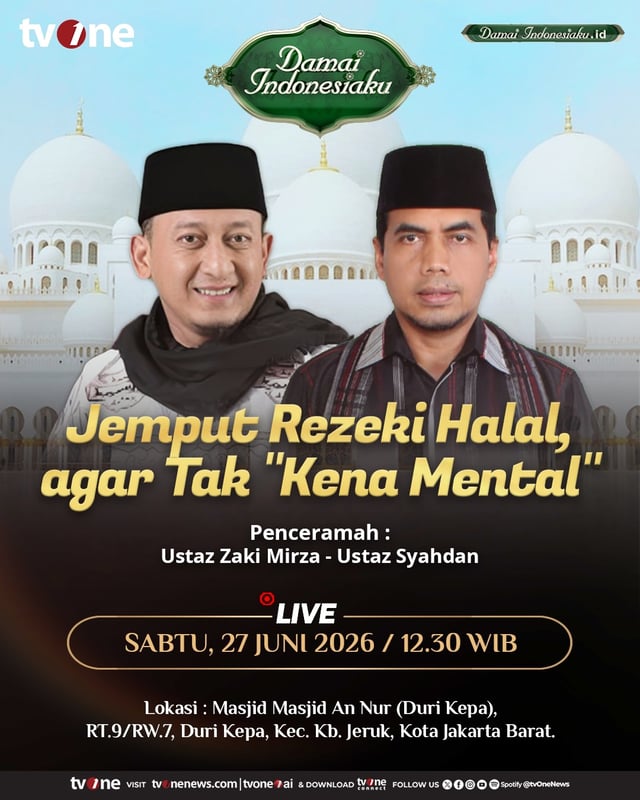 Saksikan Live Damai Indonesiaku | Jemput rezeki halal agar tak kena mental | tvOne