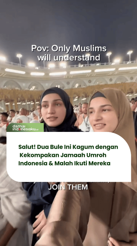 Salut! Dua Bule Ini Kagum Dengan Kekompakan Jamaah Umroh Asal Indonesia Saat di Depan Ka'bah