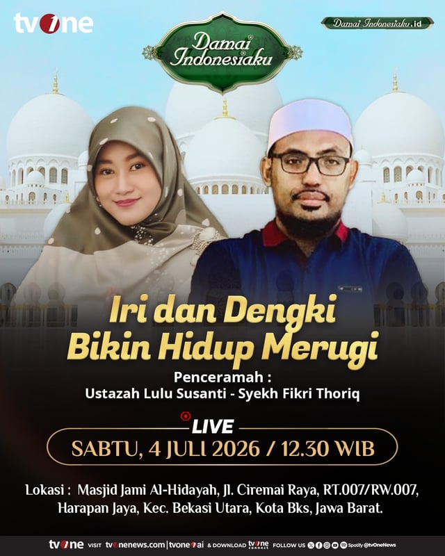 Saksikan Live Damai Indonesiaku | Iri dan Dengki Bikin Hidup Merugi | tvOne