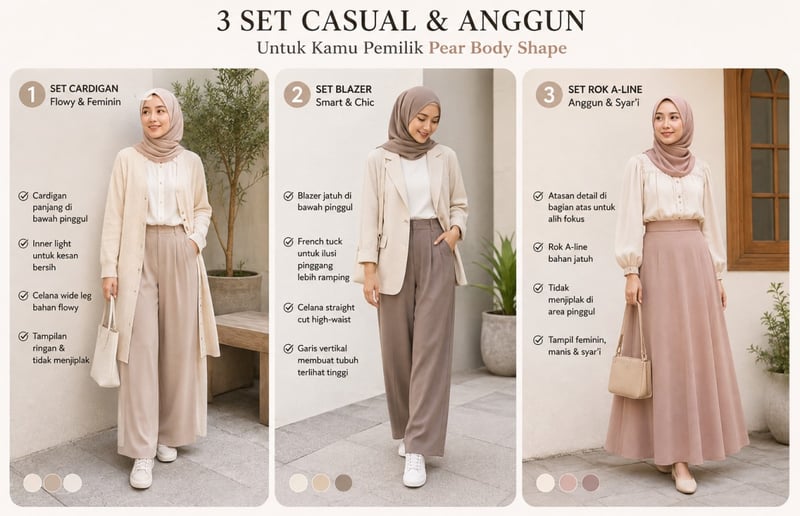 Trik Styling Modest Fashion untuk Pear Body Shape