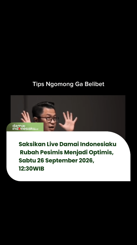 Saksikan Live Damai Indonesiaku | Rubah Pesimis Menjadi Optimis | tvOne
