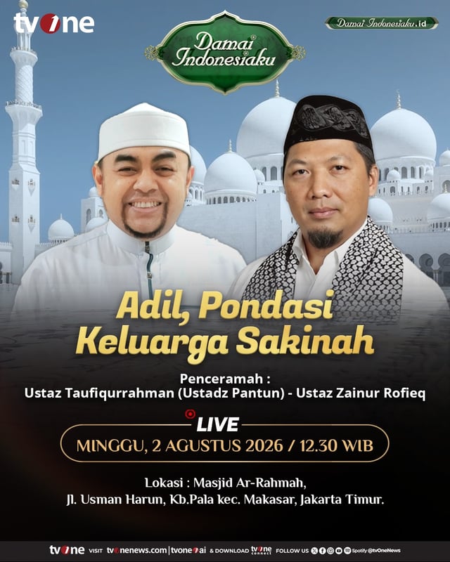 Saksikan Live Damai Indonesiaku | Adil, Pondasi Keluarga Sakinah | tvOne