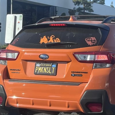 License plate: PMKNSLT,  State: CA