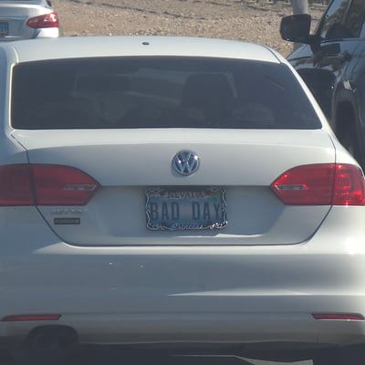 License plate: BADDAY,  State: NV