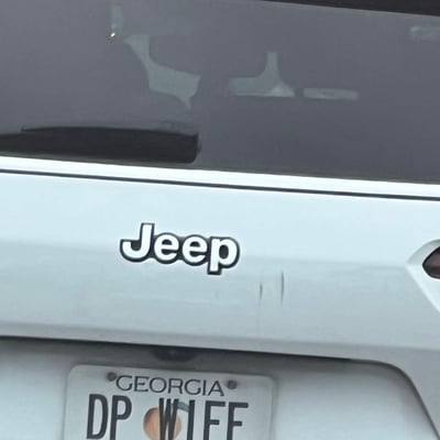 License plate: DPWIFE,  State: GA