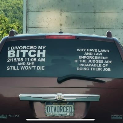 License plate: DIVORCED,  State: WV