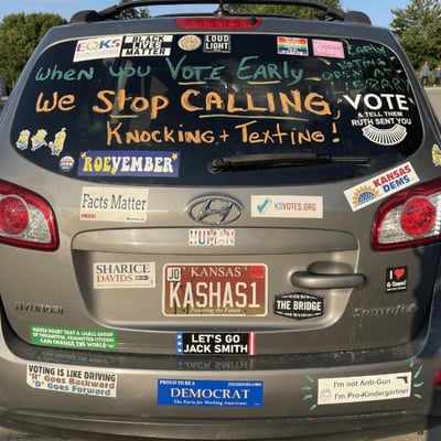 License plate: KASHAS1,  State: KS