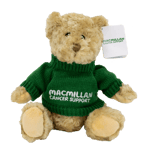 Welcome Break Macmillan Cancer Charity Bear 20cm with Jumper Logo from Harrisons Direct