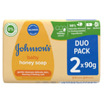 Johnsons Baby Honey Soap 2 x 90g soap bars from Harrisons Direct