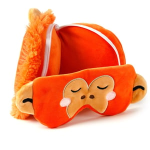 Relaxeazzz Adoramals Orangutan Plush Travel Pillow & Eye Mask from Harrisons Direct