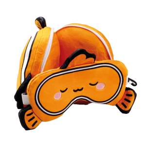 Relaxeazzz Adoramals Finley the Clown Fish Plush Travel Pillow & Eye Mask from Harrisons Direct