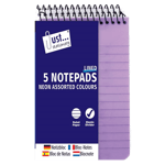 Just Stationery Neon Cover Notebook 5 Pack from Harrisons Direct