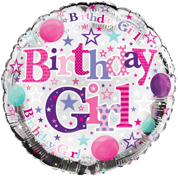 Foil Helium Balloon Birthday Girl from Harrisons Direct