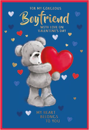 Valentine's Day Card Boyfriend Bear With Heart from Harrisons Direct