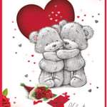 Valentine's Day Card Wife Cuddling Bears from Harrisons Direct