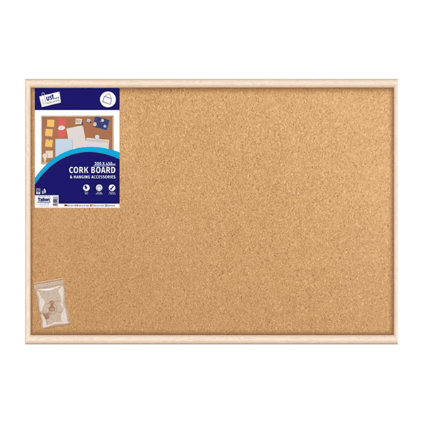 Just Stationery Cork Board 300mm x 450mm from Harrisons Direct