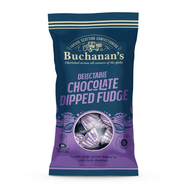 Buchanan's Chocolate Dipped Fudge 120g from Harrisons Direct